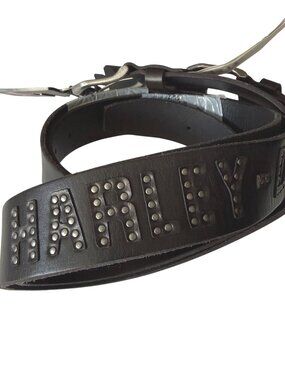 NWT Harley-Davidson Rivet Logo Black Leather Belt With Studded Logo Size 36